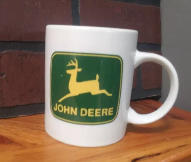 John Deere Logo Coffee Mug/Cup Gibson Overseas Inc Licensed Product white green