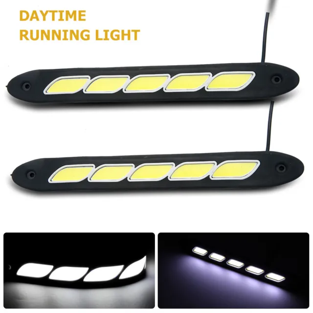 2X COB LED Daytime Running Light DRL Daylight White Kit Fog Lamp Day Lights AU