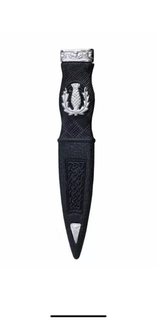 Kilt Highlandwear Sicurezza Sgian Dubh Manichino Montaggio Cardo In Peltro Design Cromato