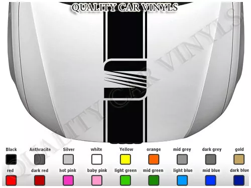 Seat bonnet stripes graphics ibiza leon sport mii decals BS253