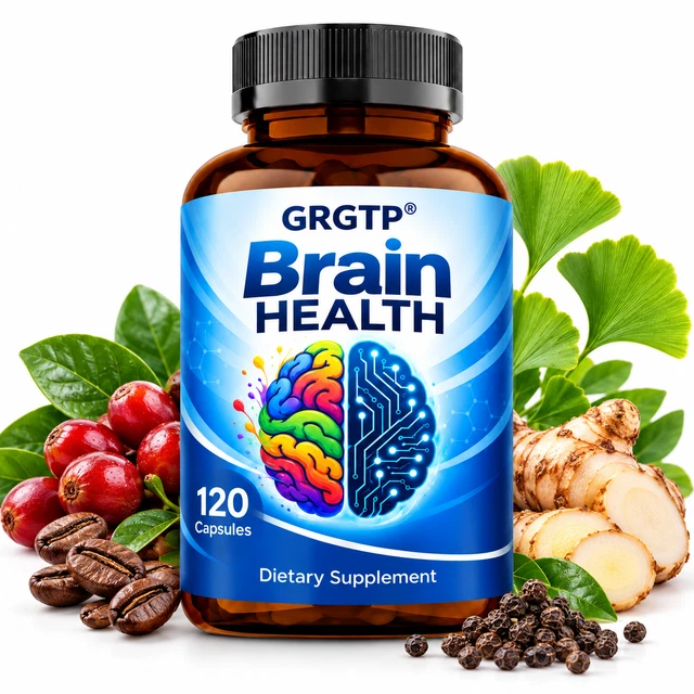 BRAIN HEALTH CAPSULES 120pcs - Memory Focus Support Ginkgo Biloba B6 ...