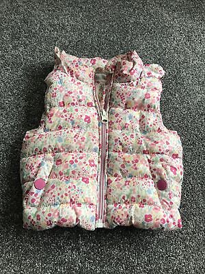 Sfera baby girl gilet; Pink Floral; Zip; Pockets; 6-12 Months