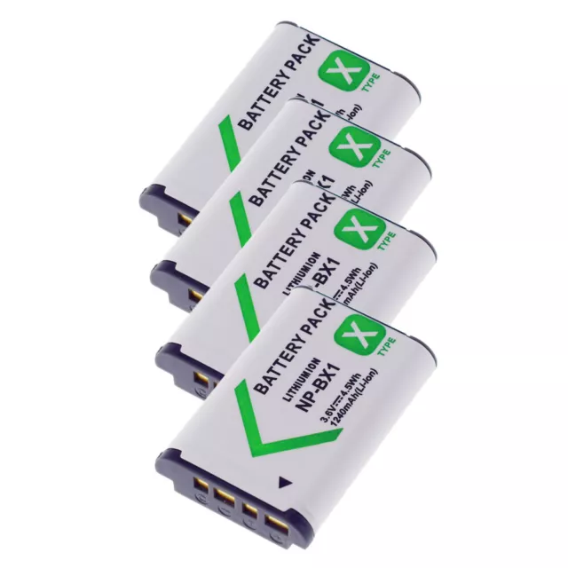 Batteria 4x NP-BX1 per Sony Cyber-Shot DSC-RX100 II III Sony NP-BX1/M8 Vlog ZV1