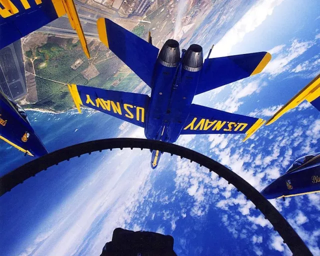 U.S. NAVY BLUE ANGELS IN FLIGHT COCKPIT 11x14 SILVER HALIDE PHOTO PRINT