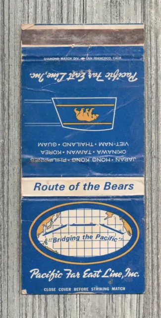 Matchbook Cover-Pacific Far East Line Route of the Bears San Francisco CA-4828
