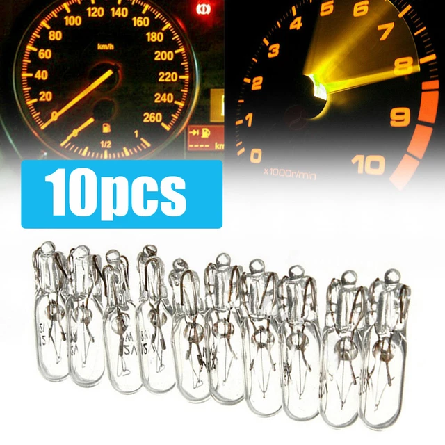 10PCS T5 12V Bulbs Instrument Gauge Cluster Dash Lights Lamp Car Accessories