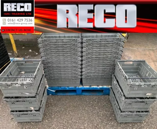 10 x USED DEEP 600 X 400 X 250mm BALE ARM TRAY/ STACKING BOX / CRATE
