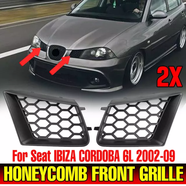 Pour 02-09 SEAT Ibiza Cordoba Type 6L Grille de calandre en nid d'abeille Grille