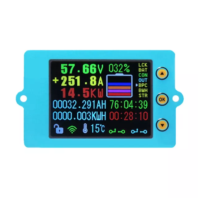 Wireless Battery Monitor DC 120V 500A VOLTAGE AMP AH SOC Power Capacity Tester