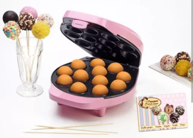 Pop Cake Maker 12x Mini Muffin Back Automat Lolli Küchen Deko-Ständer 700 Watt