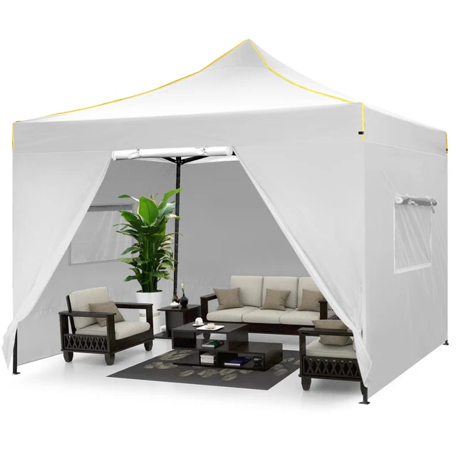 Pavillon 3x3m Partyzelt Gartenpavillon Pop Up mit 4 Seitenteilen Pavilon Faltbar