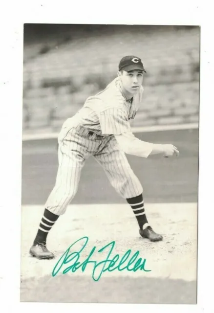 Bob Feller Cleveland Indians HOF Signed Vintage Kodak Postcard W/Our COA RH2