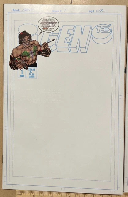 GEN 13 #1 DO IT YOURSELF BLANK COVER VARIANT xCAMPBELL IMAGE COMICS 1995