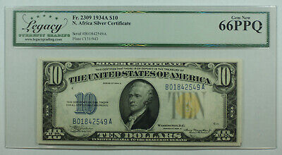 1934-A $10 Ten Dollar North Africa Silver Certificate Fr. 2309 Legacy Gem 66 PPQ