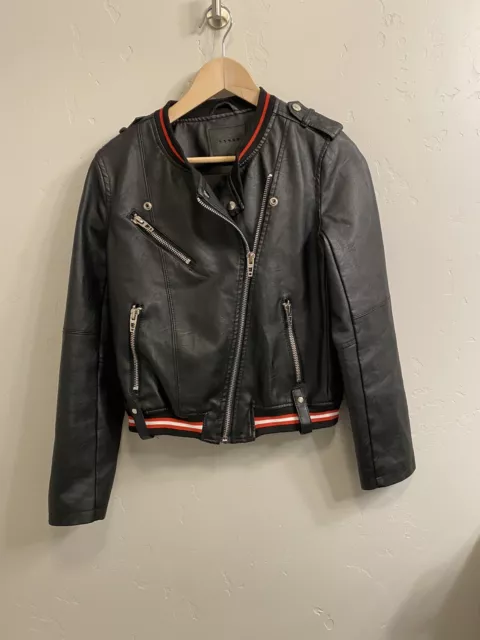 Blank NYC Women’s Size Small Black Vegan Leather Moto Jacket (flaw)