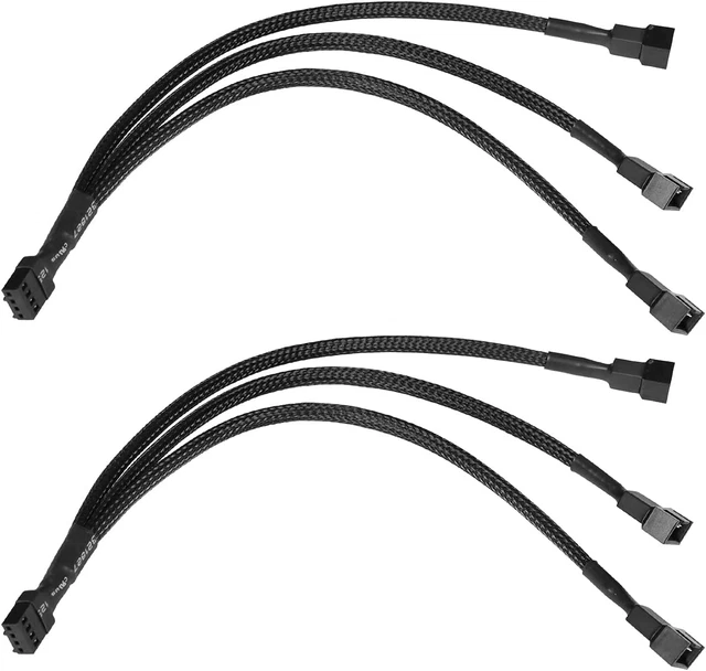 Vetroo 2 Pack 4 Pin 1 to 3 Way PWM Case PC Fan Splitter Cable Hub Power Adapter✅