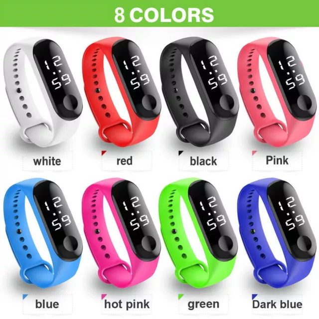 Fashion Digital LED Sports Watch Unisex Silicone Band Wrist Watches Men Women