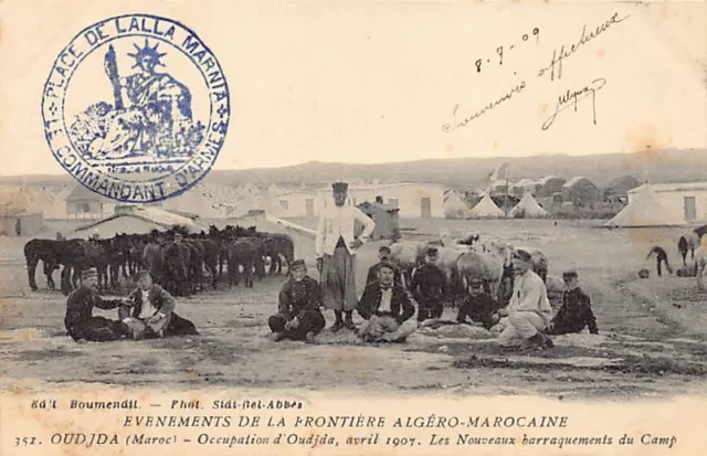 Maroc - Occupation d'Oujda, avril 1907 - Les nouveaux baraquements du Camp - Ed.