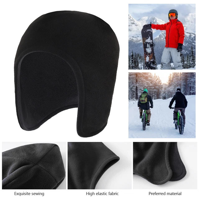 Unisex Cycling Thermal Cap Soft Ear Guard Headgear Coldproof Equipment (Black) F