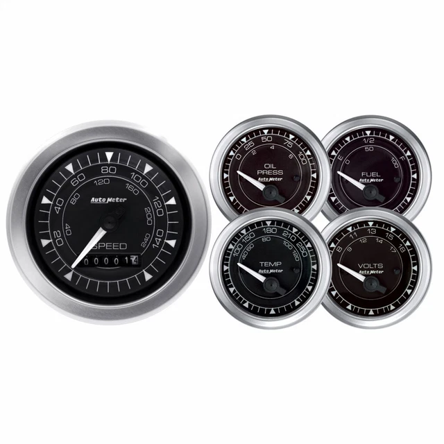 AutoMeter Electronic Speedometer Gauge Kit 3-3/8in & 2-1/16in - 5 Piece Chrono