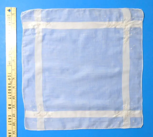 Vintage Ladies Handkerchief/Hanky #323- White w/White Embroidery