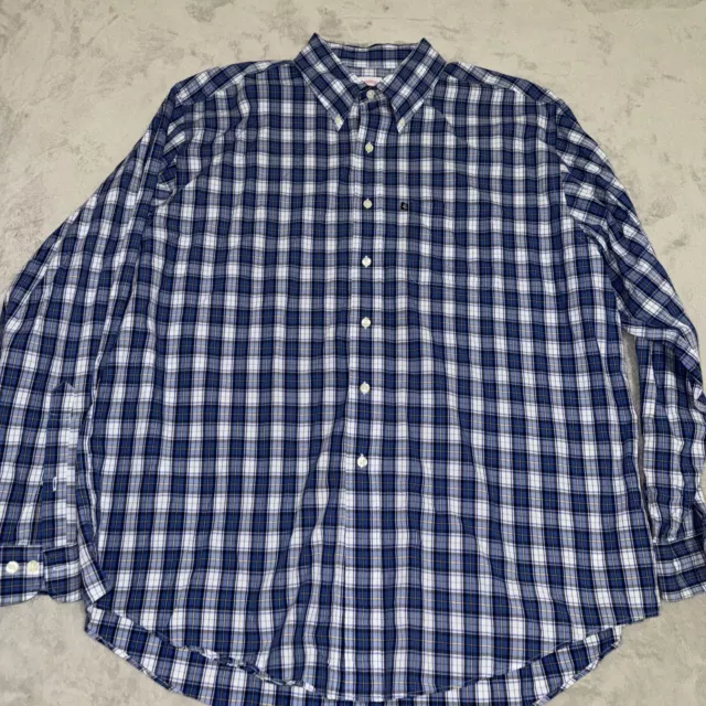 Brooks Brothers Mens XL Button Down Long Sleeve Dress Shirt Non Iron Blue Plaid