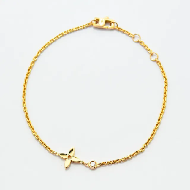 2021 Hot Selling Louis Vuitton Idylle Blossom LV Logo Charm Women Single  Diamond Link Chain Bracelet Q95595 Silver/Yellow Gold/Rose Gold