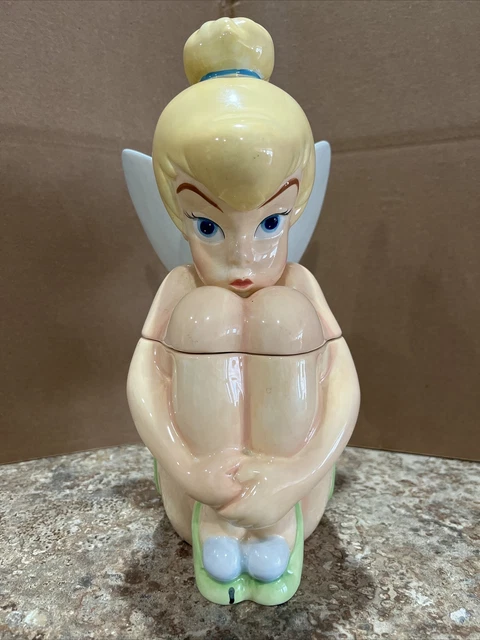 Vintage Disneys Peter Pan 12" Tinkerbell Sitting Cookie Jar Sitting RETIRED RARE