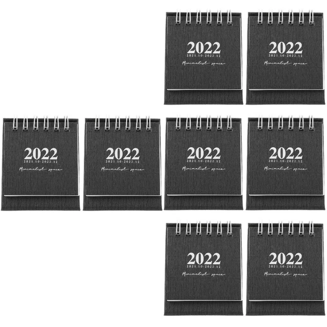 8 Pcs Einfacher Mini-Tischkalender Papierkalender Vertikal Kalender Büro