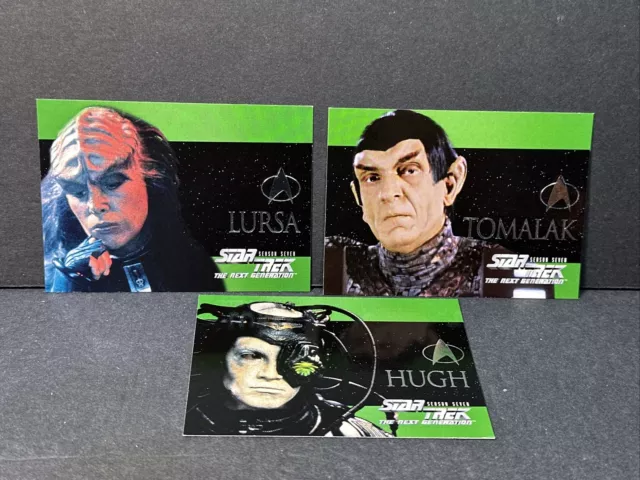 Star Trek: The Next Generation Season 7 Embossed Chase Cards #S40, S41, and S42