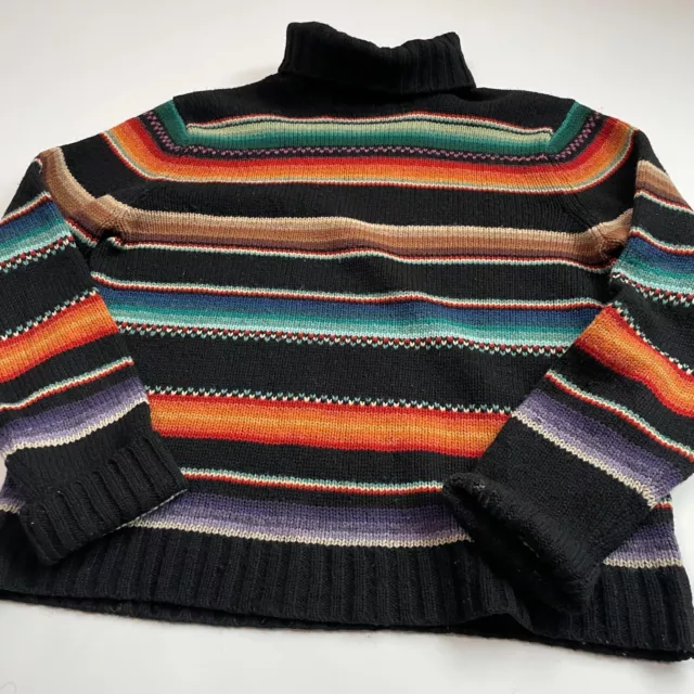 VNTG POLO RALPH Lauren (XL) Southwest Wool Turtleneck Striped Knit ...