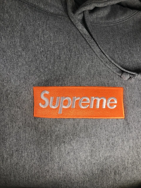 Supreme box 2025 logo grey orange