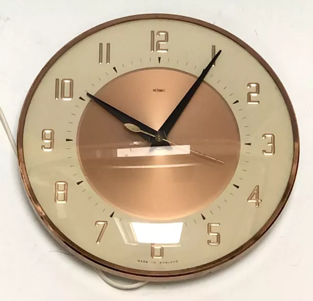 Vintage Metamec Kitchen Clock - Wall Clock Original 8 Day - Rose Gold/Copper