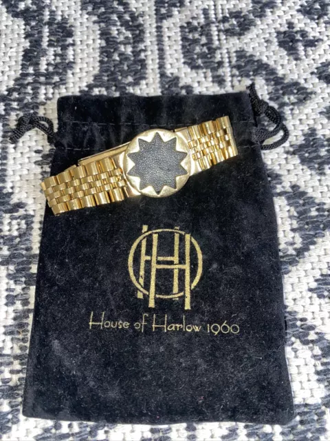 House of Harlow 1960 Gold bracelet black Sunburst