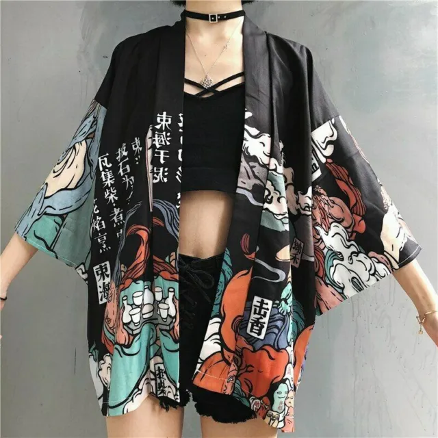 Japanese Girl Clothes Style Kimono Women Long Sleeve Shirts Traditional Yukata