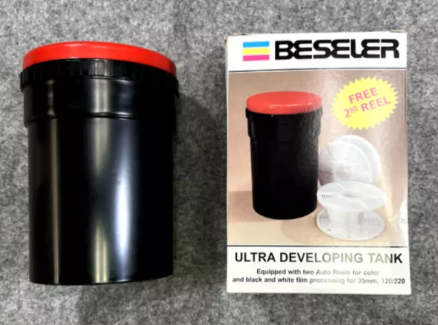 Nuevo en caja BESELER 35 mm 120 / 220 B&W color ultra desarrollo tanque fotografía cuarto oscuro