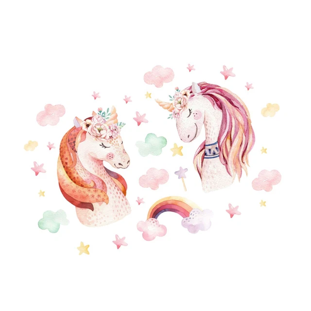 PVC Wandtattoo Einhorn Wandaufkleber Applikationen Karikatur