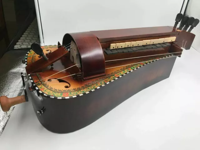 Ancien modèle Hurdy Gurdy, 6 cordes 24 clés, coque d'incrustation purfling bon son 6