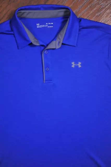 UNDER ARMOUR SHORT Sleeve Performance Golf Polo Shirt Blue Men's XL $0. ...
