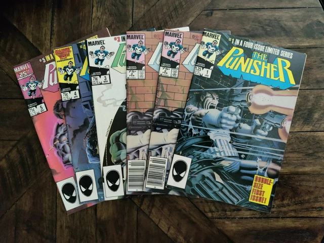 The Punisher # 1 - 5 (+1) Limited Series, Complete Set Of 5, 1985 Mike Zeck, VF+ The Punisher # 1 - 5 (+1) Limited Series, Complete Set Of 5, 1985 Mike Zeck, VF+