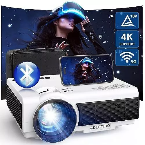 Eyesafe Display 4K Support Projector with WiFi and Bluetooth, 450 ANSI 5G WiFi