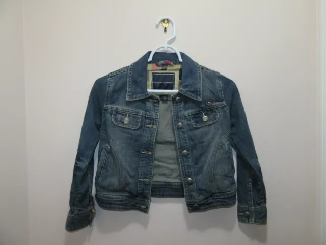 Tommy Hilfiger Girls Denim Jacket Blue Size S (6-7)