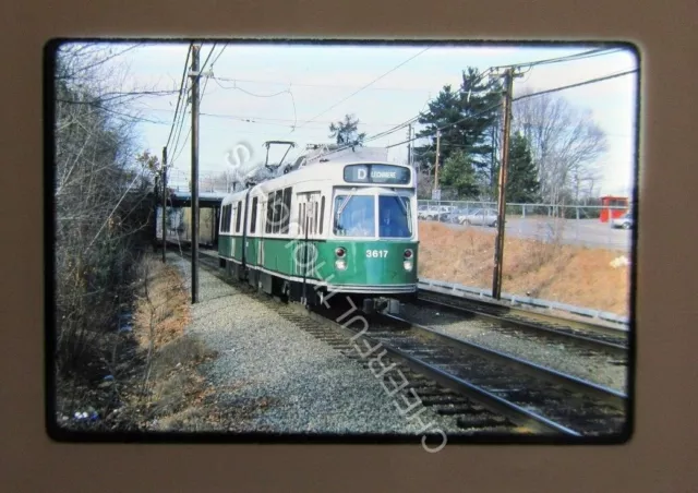 Original '86 Kodachrome Slide MBTA Boston Transit 3617 Trolley action   35G6