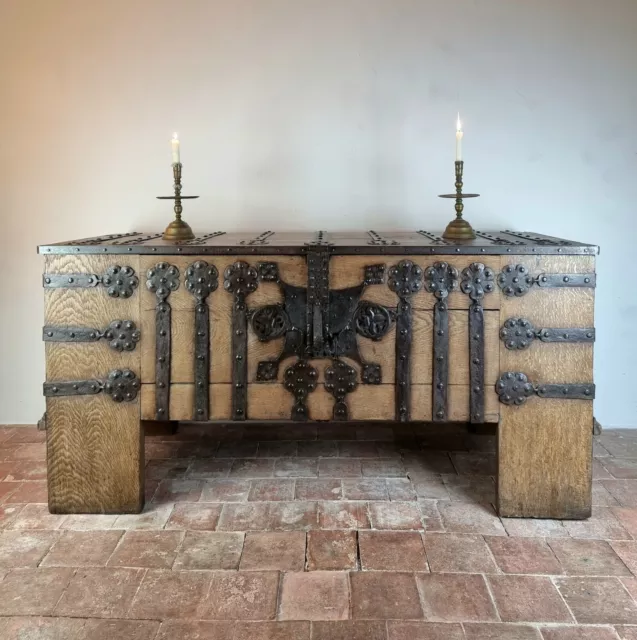 A 16th Century Iron Bound Coffer. 2