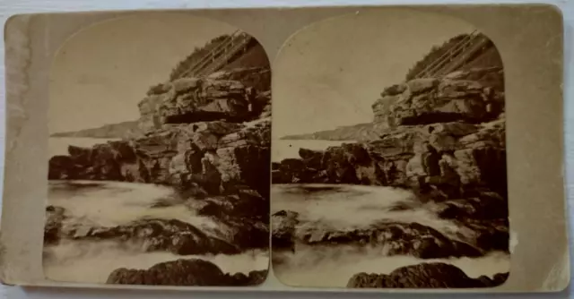 40 Steps at Shore Newport Rhode Island Photo Stereoview / J A Williams Original