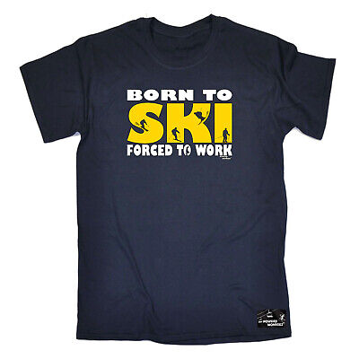 Skiing Pm Born To Ski - Mens Funny Novelty Tee Top Gift T Shirt T-Shirt Tshirts