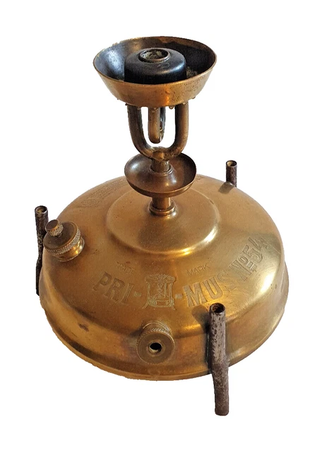 Vintage Vieux Primus No. 100 Laiton Pliable Kérosène Poêle Avec