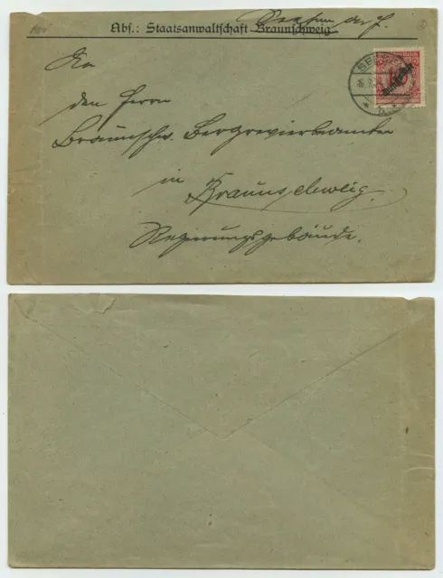 78469 - Mi.Nr. 101, Beleg Staatsanwaltschaft, Seesen 16.7.1924 nach Brausnchweig