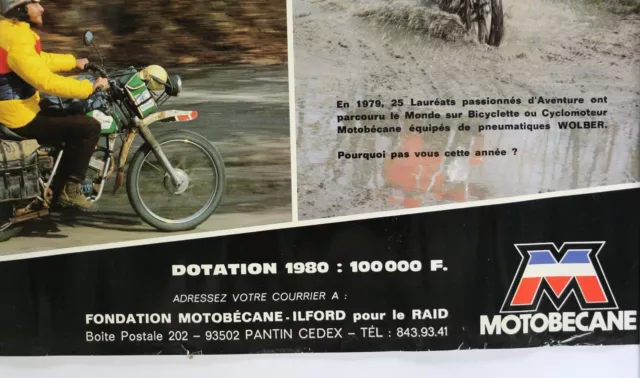 AFFICHE MOTOBECANE MOBYLETTE RAID PHOTO ILFORD WOLBER 1980 cyclo vélo TIZNIT 2