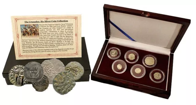 CRUSADERS: Deluxe Box of 6 Medieval Coins Armenia Swabia Mamluk Frankish Greece 3
